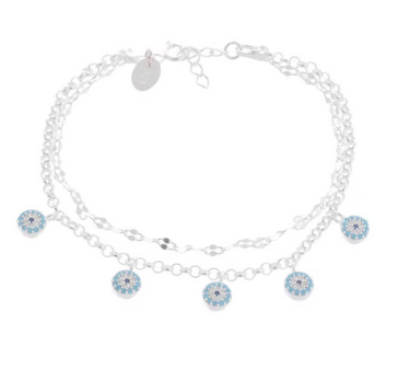 Pulsera Ojo Mediterráneo en Plata